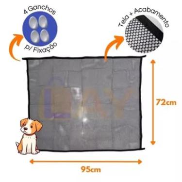 Imagem de Cerca Tela para Cachorros/Divisória para Portas Preto | Fácil Instalação | Ambientes Internos | Diversos Tamanhos | Leve e Prática | Segurança para Pets (P: 72cm x 95cm)