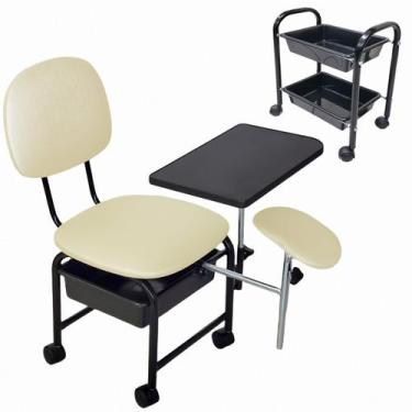 Imagem de Kit Manicure Cadeira Cirandinha com tampo articulado e Parapé removíve