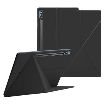 Imagem de Capa magnética para tablet Samsung Galaxy Tab S10 Ultra 2024/S9 Ultra 2023 de 14,6 polegadas, modelo SM-X920/X926B/X910/X916B com suporte para S-Pen, ativação automática/com suporte para tablet, preta