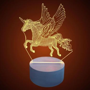 Imagem de Luminária Usb Unicornio 3D 17,8X13,4Cm
