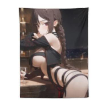 Imagem de LIEGBMEU Tapeçaria sexy sexy de anime menina 76.2 cm x 101.6 cm interior exterior parede colcha arte decoração de tapeçaria caprichosa, AF115