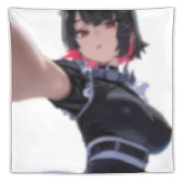 Imagem de LIEGBMEU Tapeçaria sexy de menina anime sexy 152 x 152 cm arte de colcha de parede decoração de tapeçaria caprichosa AE18