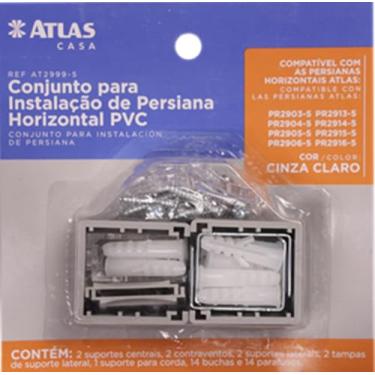 Imagem de Atlas - Conjunto Para Instalação de Persiana Horizontal PVC Cor Cinza Claro