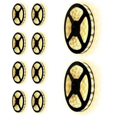 Imagem de Kit 20x Fita De Led 3528 Branco Quente Ip20 12V 60 Led/m - 5 Metros Cada