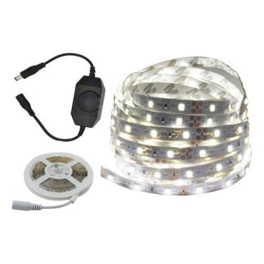 Imagem de Fita Led Branco Frio 3528 6m 12v Fonte E Dimmer Interruptor