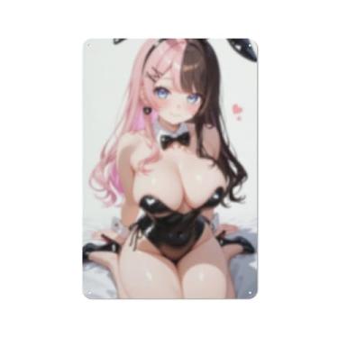 Imagem de Hot Sexy Anime Girl Poster Art Poster Tin Sign Vintage Wall Art Decoration Poster 20.3x30.5 cm, Aj060