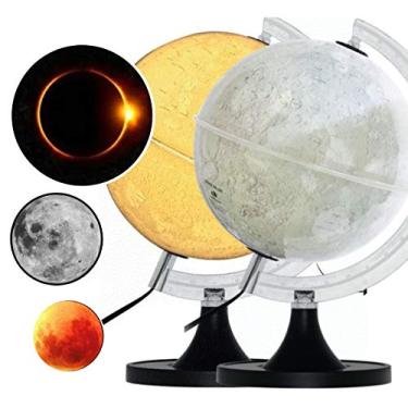 Imagem de GLOBO LUNAR CINZA COM LUZ LED 21CM