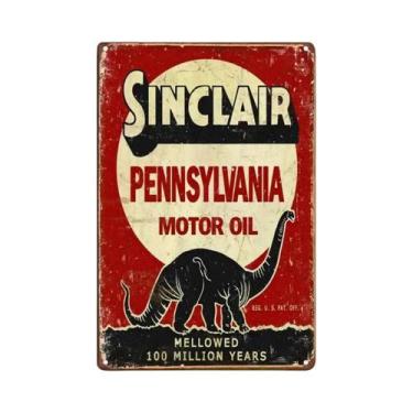 Imagem de Placa De Metal Retrô Vintage Com Motor a Gasolina, Arte De Parede Para