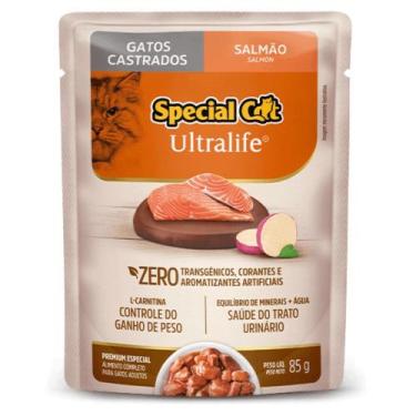 Imagem de Ração Úmida Special Cat Sachê Salmão para Gatos Castrados 85g - MANFRI