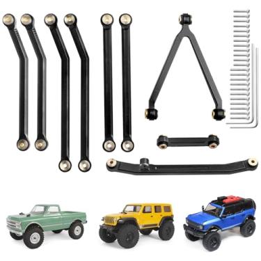 Imagem de HobbyPark Conjunto de elos SCX24 Chevrolet C10 Ligação de direção de alumínio de alta folga para peças de reposição axiais SCX24 C10 Upgrades