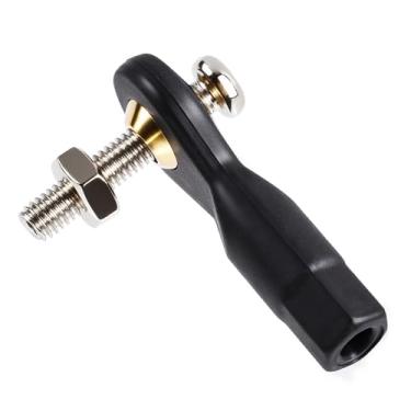 Imagem de FOCMKEAS Lever Steering Linkage Tie Rod End Ball Head End, M3 3.0xL29mm Tie Rod End Ball Head Holder, Plastic Thread Ball Joint with M3 Screws for RC Model Car Boat Airplane Black
