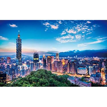 Imagem de Pintoo Quebra-Cabeças De 4.000 Peças Para Adultos - O Lindo Pôr Do Sol Taipei, Quebra-Cabeça Plástico, Decoração Casa, Poeira Zero, Fácil Armazenamento [H2040]