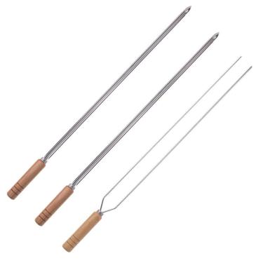 Imagem de Kit 3 Espetos Para Churrasco 85cm Aço Inox Kort