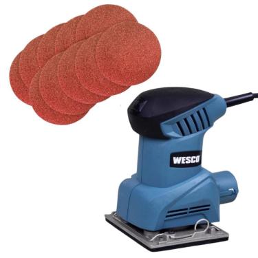 Imagem de Lixadeira Orbital 1/4F C/ Coletor Wesco + Disco Lixa 10 Unid