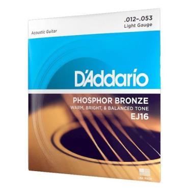Imagem de Encordoamento 012 Violão aço Daddario Ej16 original NF