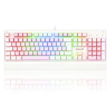 Imagem de Teclado Mecânico Gamer Redragon Kala, RGB, Switch Blue Branco Com Rosa, abnt2 - K557wp