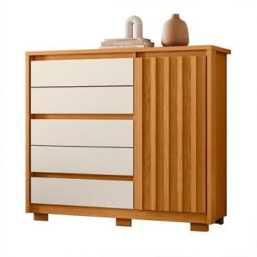 Imagem de Cômoda Sapateira Duetto 1 Porta Ripada e 5 Gavetas - Móveis Albatroz, 