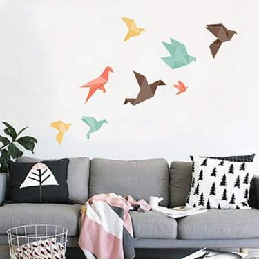 Imagem de Adesivo De Parede Passaros Origami - Lojinha Da Luc