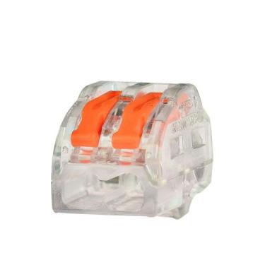 Imagem de 100X Conector Elétrico Emenda Rápida Alavanca Borne 2 Fios - Dmti