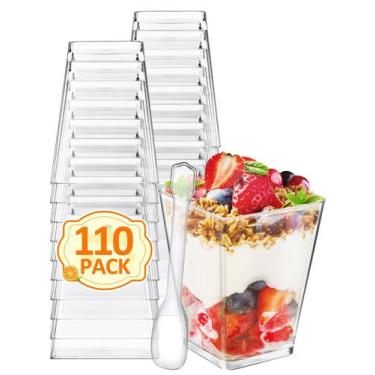 Imagem de Copos de sobremesa NEEBAKE 110 conjuntos de 150 ml com colheres de plá