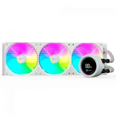 Imagem de Water Cooler Kalkan Alpha 360 ARGB, 360mm, Com Display, Intel-AMD, Branco