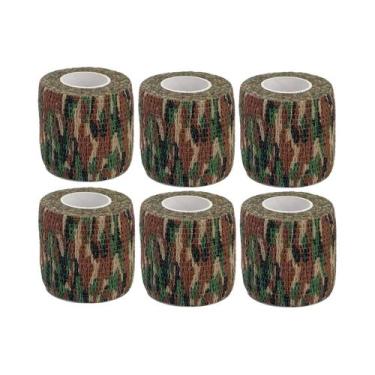 Imagem de Fita Elástica Camuflada 48m 6 Peças Protetor Esportivo Autoadesivo Par