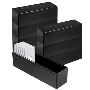 Imagem de JAPCHET Caixa de armazenamento de laje de moeda, caixa de moedas de plástico preto, pacote com 8 com 20 divisórias, 7 x 26 x 8 cm para colecionadores