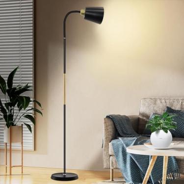 Imagem de Luminária de Chão, Três Níveis de Brilho Ajustáveis Abajur de Chao, Abajour de Chao para Sala de Estar, Pedestal de Piso Abajur Articulado