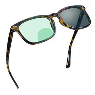 Imagem de Óculos de leitura bifocais, óculos de sol cinza fotocromático, ampliação de 0,00/+1,00 para homens/mulheres, Cinza âmbar 8082, 1 Count (Pack of 1)