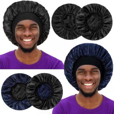 Imagem de Bonnet Vidsel de seda acetinada reversível para homens e mulheres x2