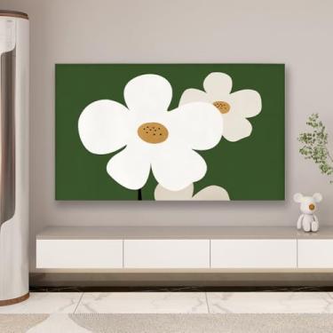 Imagem de Capa de TV 32-80 polegadas capa contra poeira para desktop e monitor suspenso moderno LCD LED protetor de tela de tecido de poliéster macio protetor de tela sala de estar decorativo-verde-3||40-45