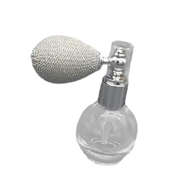 Imagem de oshhni Frasco de spray de pó 12ml vazio multifuncional design vintage transparente difusor de óleos essenciais portátil silicone e vidro, Cinza