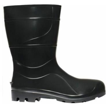 Imagem de Bota Borracha Pvc Cano Médio Impermeável Uso Geral Cartom, 35/36, Pret