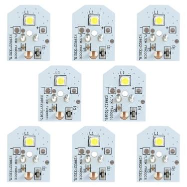 Imagem de 8 peças WR55X11132 WR55X25754 luz LED de geladeira compatível com WR55X30602 lâmpada de geladeira premium de substituição para geladeira ZJMCAJY (branco)