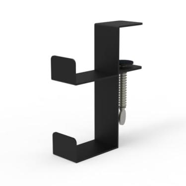 Imagem de G+ Life Under Desk Metal Game Controller Headphone Hanger Holder Mount - Adjustable Gamepad Hook Stand for Xbox, PlayStation PS4, Nintendo Switch, PC Videogame, Steam, DualShock, SteelSeries (Black)