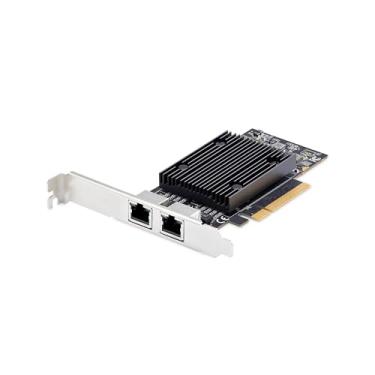 Imagem de StarTech. Placa de rede Ethernet PCIe de 10 Gb com 2 portas, Windows e Linux, chipset BCM57416, 10GBASE-T, placa NIC, TAA