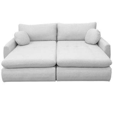 Imagem de Sofá Cama Amaranto 230cm em Linho 4 Lugares Retrátil Innove Cor Gelo