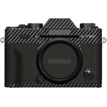 Imagem de X-T30 X-T30II Película protetora de vinil antirarranhões para câmera FujiFilm X-T30 Mark II XT30II (fibra de carbono preta)
