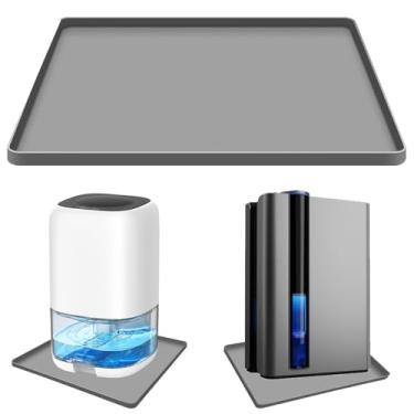 Imagem de Tapete desumidificador para casa, 43 x 38 cm, tapete de silicone para desumidificadores de banheiro, com borda elevada para vazamentos, bandeja de umidificador para tapete de piso de porão, almofada