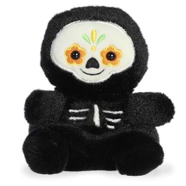 Imagem de Aurora Spooky Palm Pals Santiago Sugar Skull Stuffed Animal - Pocket-Sized Play - Collectable Fun - Black 5 Inches