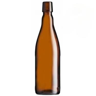 Imagem de Kit c/ 1 ou 6 Garrafas de Vidro Âmbar 550 ml Cerveja Belga Kombucha Água c/Tampa Swing Hermética(Cx c/ 6 garrafas)