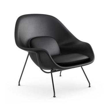 Imagem de Poltrona Womb Chair Sem Puff Base Preta Sintético Preto