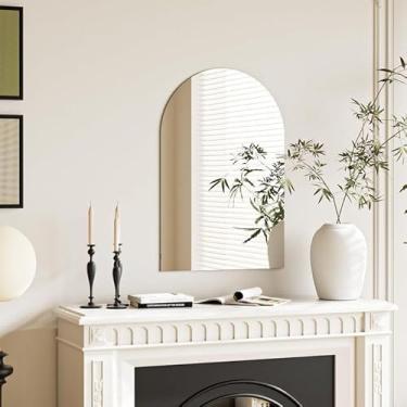 Imagem de Kit de Espelhos Decorativos - 3 Peças (Oval, Redondo e Orgânico), Vidro Lapidado para Banheiro, Sala ou Quarto(Led Frio,Capela 80x50 cm)