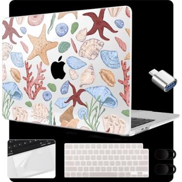 Imagem de MEEgoodo Capa para MacBook Air de 15 polegadas M4/M3/M2 2025 2024 2023, compatível com modelo (A3241/A3114/A2941) para MacBook Air de 15 polegadas, laptop com capa de teclado e câmera e adaptador OTG