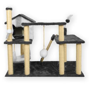 Imagem de Arranhador Playground Casa Gatos Grande Modular Gatil Branco