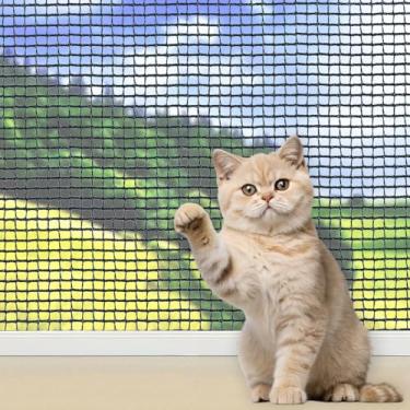 Imagem de Vocray Varanda de rede para gatos de 3 x 7,9 m, sem fio de aço, rede de segurança antiqueda para gatos – tela de varanda para animais de estimação, rede de cácio, barreira de cerca de gato para