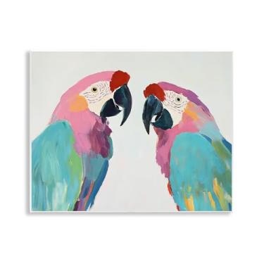 Imagem de Stupell Industries Arte de placa de parede de araras pastel exóticas, design por Sisi e Seb, 28 x 35 cm