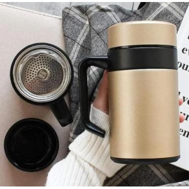 Imagem de Caneca térmica inox com infusor e temperatura digital na tampa - Koral