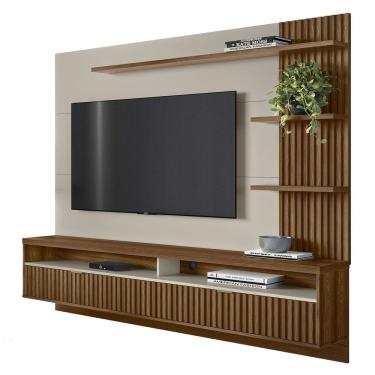 Imagem de Painel TV 65 Pol e Bancada Suspensa Aruna Freijó/Off L06 - Mpozenato