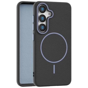 Imagem de Callyue Capa preta para Samsung Galaxy S24 FE, [compatível com Magsafe], capa protetora macia antiderrapante à prova de choque para Samsung S24 FE